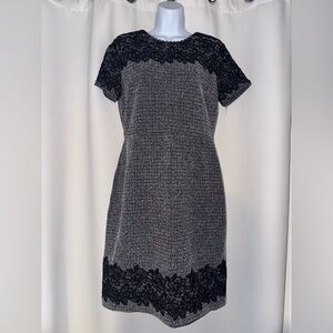 Karl Lagerfeld Black and Gray Midi Dress